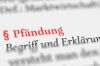 Foto: Textausschnitt Pfändung